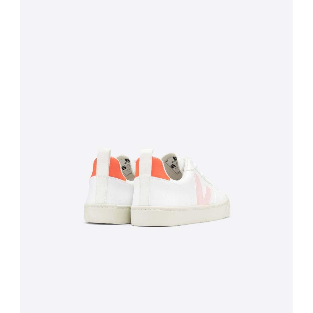 Veja V-10 LACE CWL Kids' Shoes White/Orange | NZ 790EBC